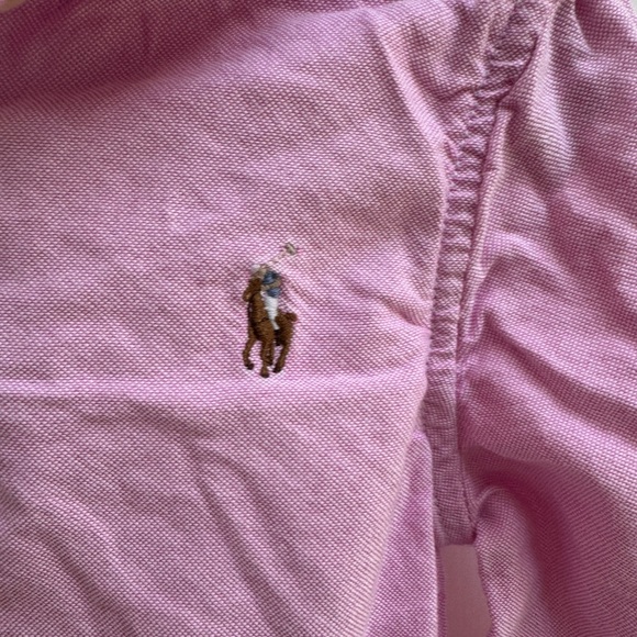 NWOT Ralph Lauren 2T Girls Pink Button Down Shirt with Collared Neckline & Frill - Picture 2 of 6